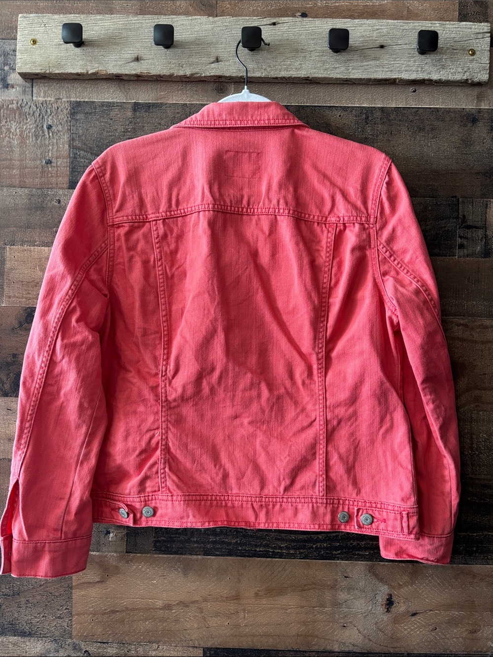 Old Navy Coral Pink Denim Jean Jacket - Picture 3 of 4